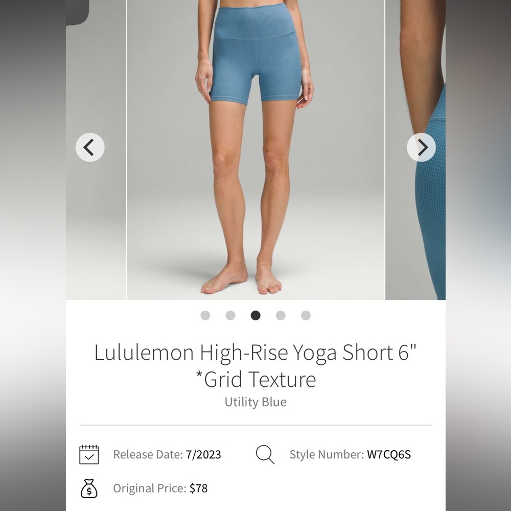 Lululemon NWOT High Rise Yoga Shorts - 6 inch *****